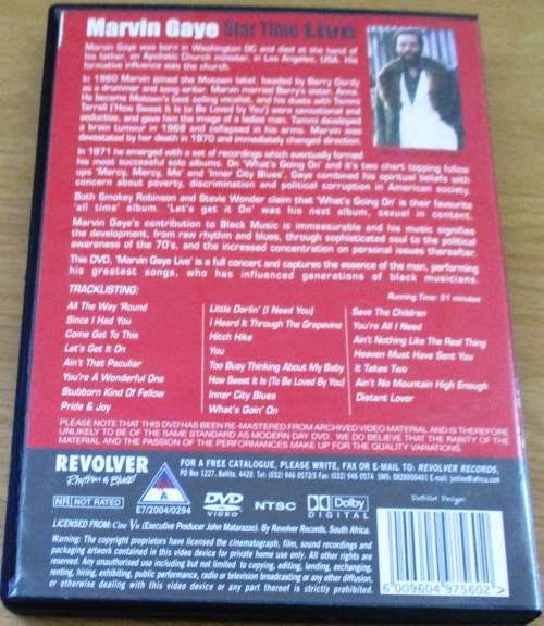 MARVIN GAYE Star Time Live DVD