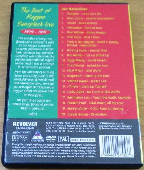 The Best of Reggae Sunsplash Live 1979-1991 DVD Bob Marley Yellowman Burning Spear