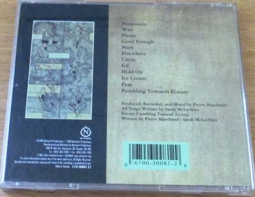 SARAH McLACHLAN Fumbling Towards Ecstasy  [Shelf G Box 21]