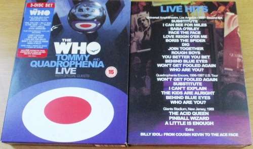 THE WHO Tommy and Quadrophenia - Live With Special Guests Triple DVD Box Set