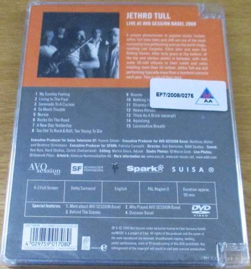 JETHRO TULL Live at AVO Session Basel DVD