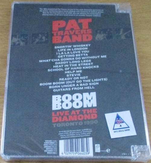 PAT TRAVERS BAND Boom Boom Live at the Diamond Toronto 1990 DVD
