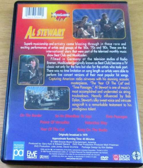 AL STEWART The Best of Musik Laden Live  DVD