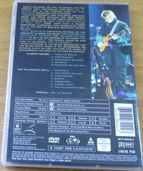 MIKE OLDFIELD The Millenium Bell Live in Berlin  IMPORT DVD