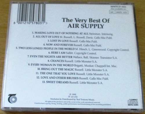 AIR SUPPLY The Very Best Of CD [Shelf Z Box 1]