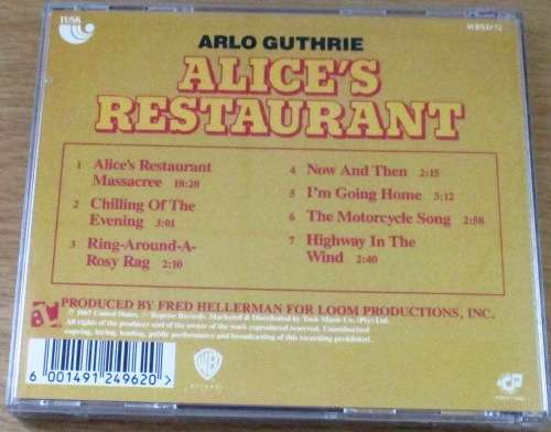 ARLO GUTHRIE Alice`s Restaurant CD [Shelf Z Box 1]