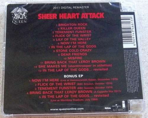 QUEEN Sheer Heart Attack + Bonus EP SOUTH AFRICA Cat# DARCD 3111