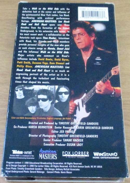 LOU REED Rock Roll Heat VHS Video Cassette