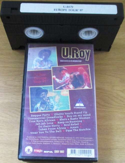 U-ROY Reggae Live Sessions U.Roy Europe Tour 97 VHS Video Cassette