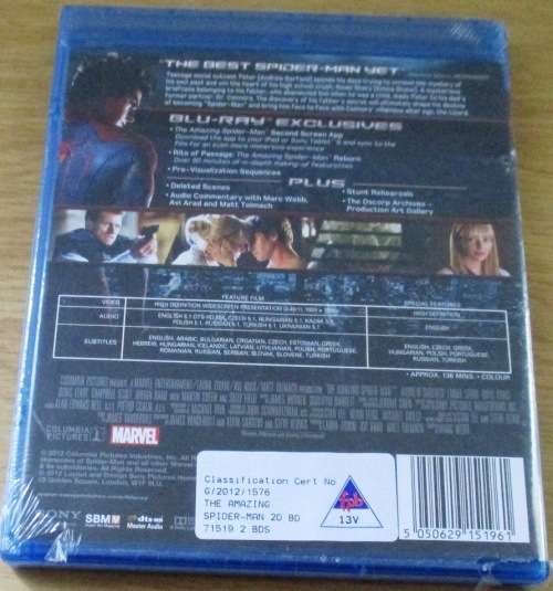THE AMAZING SPIDER-MAN BLU RAY