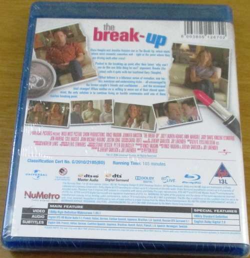THE BREAK UP Vince Vaughn Jennifer Aniston BLU RAY