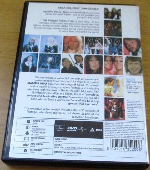 ABBA The Winner Takes All The ABBA Story DVD
