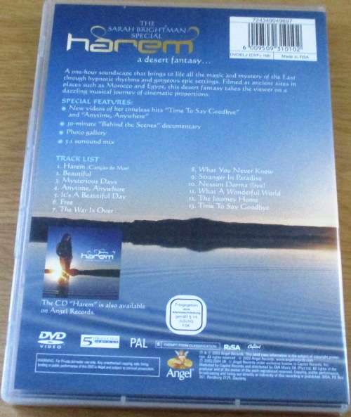 SARAH BRIGHTMAN Harem : A Desert Fantasy DVD