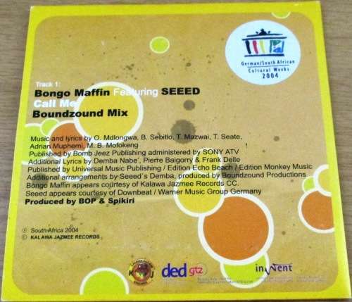 BONGO MAFFIN + SEEED Call Me Promo CD [Shelf G Box 9]