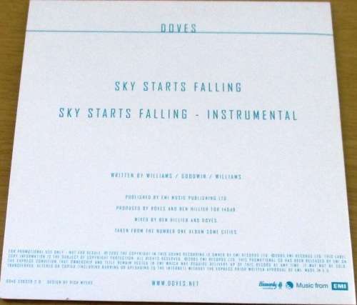 DOVES Sky Starts Falling Promo CD [Shelf G Box 9]