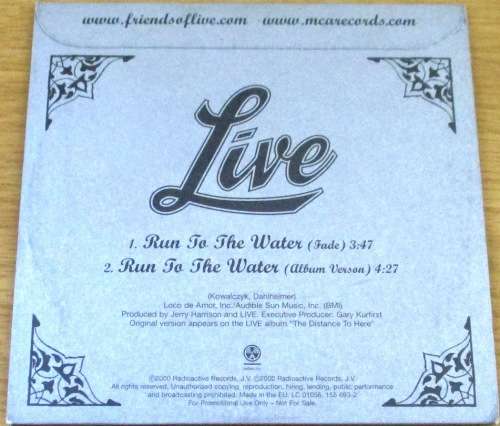 LIVE Run to the Water Promo CD [Shelf G Box 6]