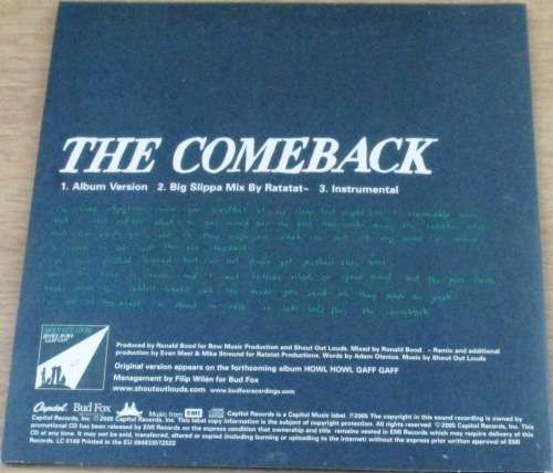 THE SHOUT OUT LOUDS The Comeback + Howl Howl Gaff Gaff Promo CDs [Shelf G Box 6]