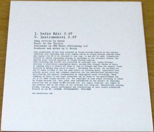 THE THRILLS Not For All the Love in the World + Evidence Promo CDs [Shelf G Box 6]