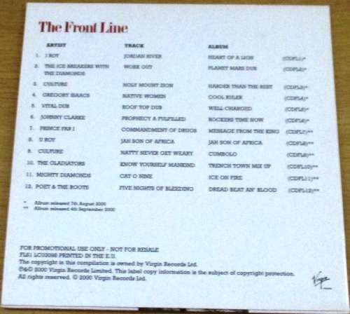 THE FRONT LINE O.S.T. 12 Reggae Tracks  Promo CD [Shelf G Box 6]