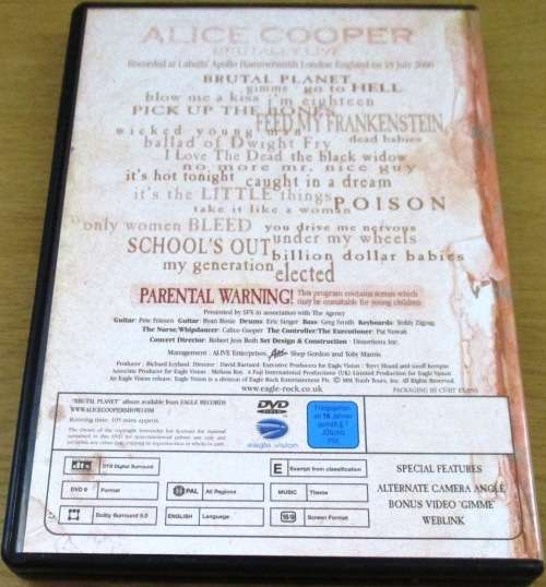 ALICE COOPER Brutally Live IMPORT DVD