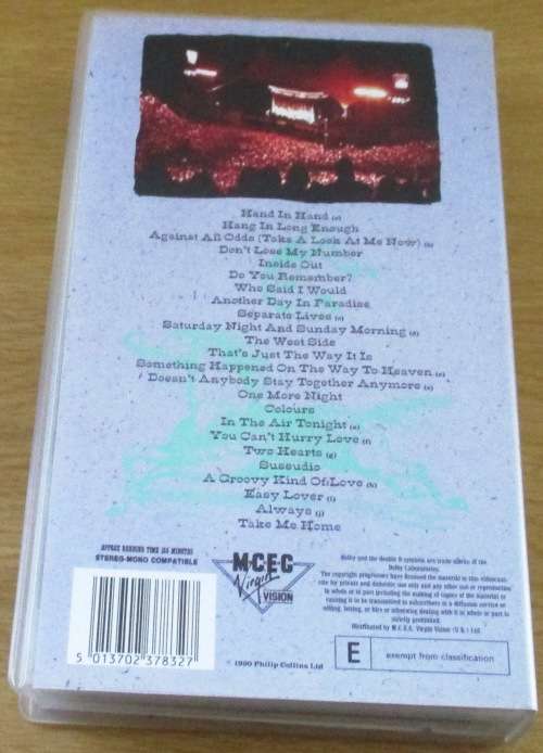 PHIL COLLINS Seriously Live In Berlin Import VHS Video Cassette
