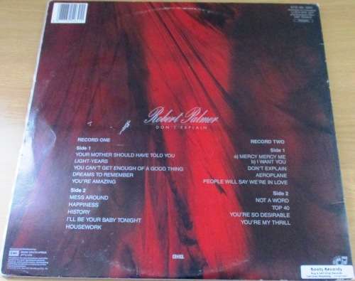 ROBERT PALMER Don`t Explain 2 X LP VINYL RECORD