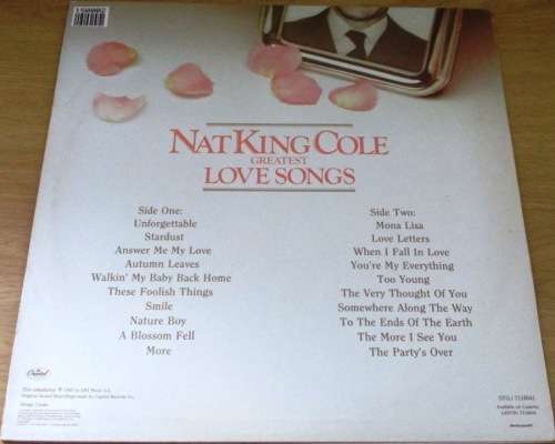 NAT KING COLE Greatest Love Songs VINYL Record