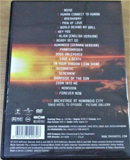 TOKIO HOTEL Humanoid City Live DVD