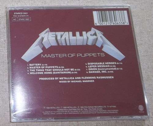 METALLICA Master of Puppets Cat# STARCD 5921