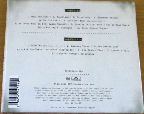 DAVID GRAY Foundling   CD [Shelf Z Box 4]