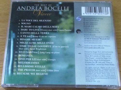 ANDREA BOCELLI Vivere The Best Of CD