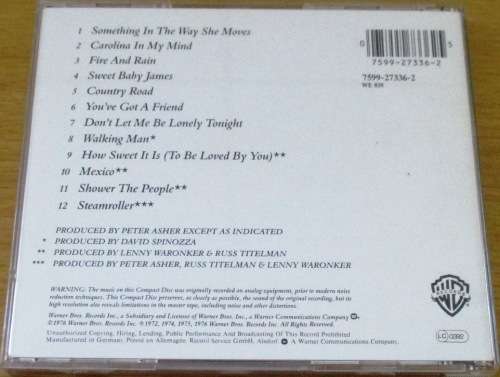 JAMES TAYLOR  Greatest Hits  CD [Shelf Z Box 8]