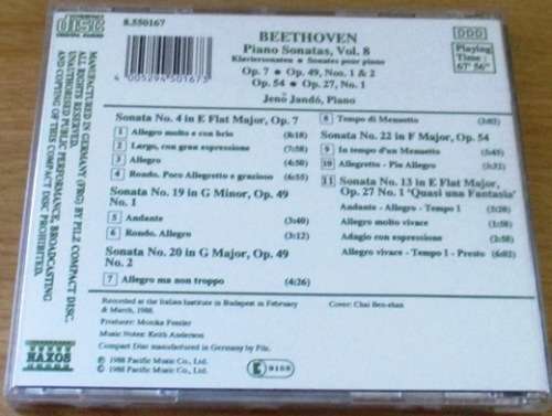 BEETHOVEN Piano Sonatas Vol.8  [Classical Box 1]