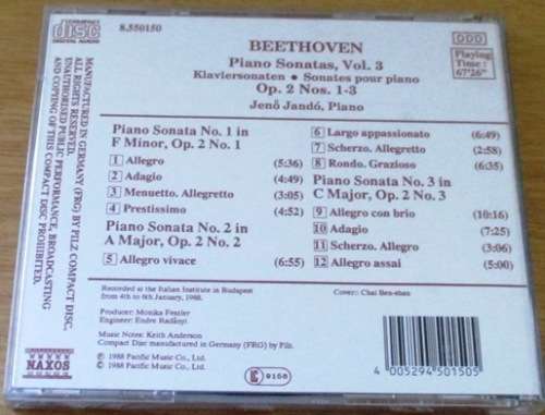BEETHOVEN Piano Sonatas Vol.3  [Classical Box 1]