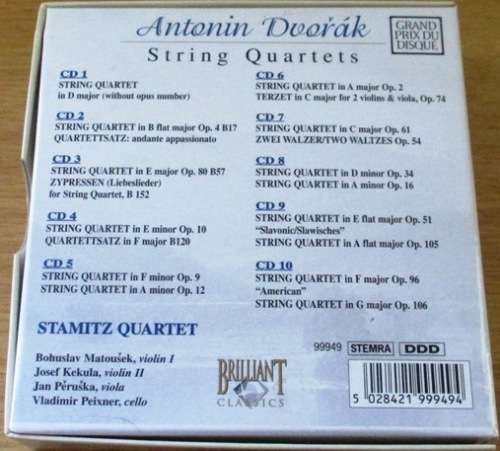 DVORAK String Quartets 10XCD BOX SET  [Classical Box 1]