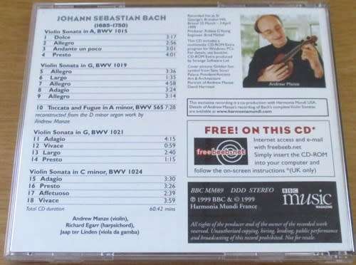 JS BACH: Four Violin Sonatas [Classical Box 2]