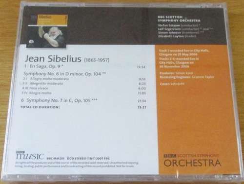 SIBELIUS Symphony No. 6+7 [Classical Box 2]