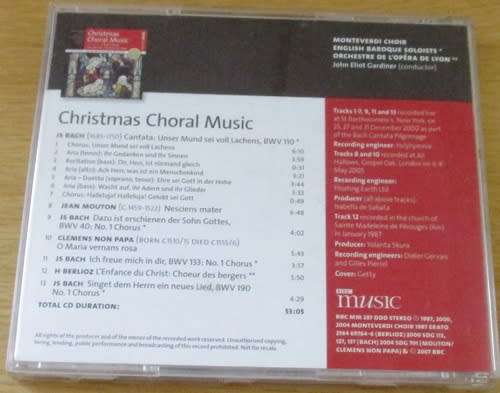 CHRISTMAS CHORAL MUSIC with works by Bach Berlioz [Classical Box 2]