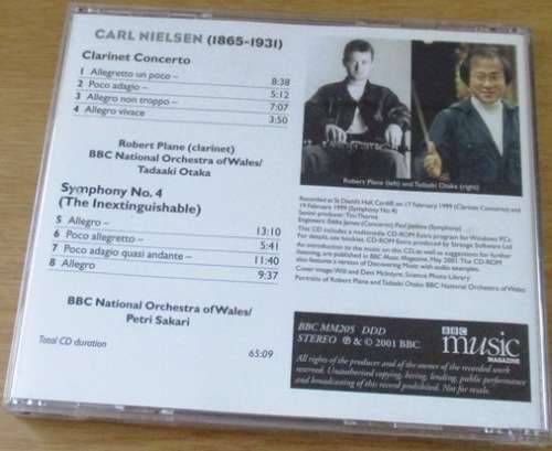 NIELSEN Symphony No 4 `The Inextinguishable` Clarinet Concerto [Classical Box 2]