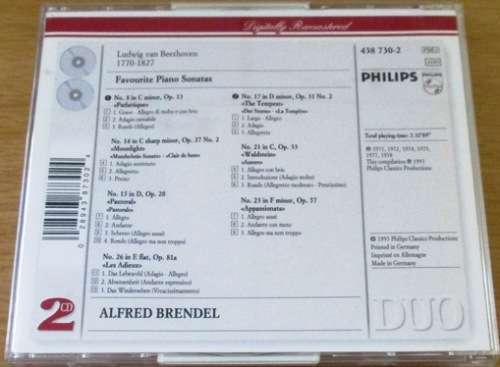 BEETHOVEN  Favourite Piano Sonatas 2xCD [Classical Box 3]