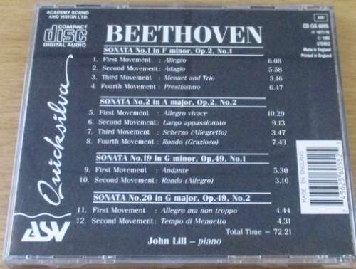 BEETHOVEN  The Piano Sonatas Vol. 1 John Lill [Classical Box 3]