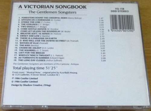 A VICTORIAN SONGBOOK The Gentlemen Songsters   [Classical Box 3]