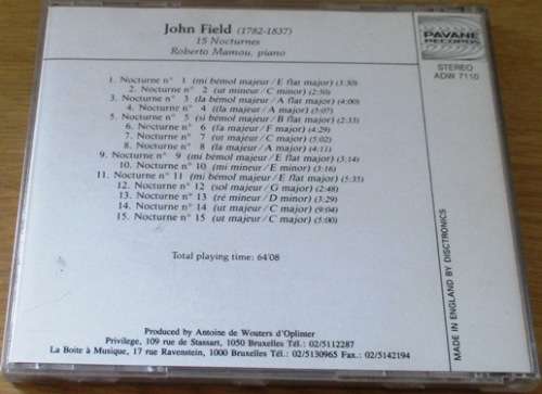 JOHN FIELD 15 Nocturnes   [Classical Box 3]