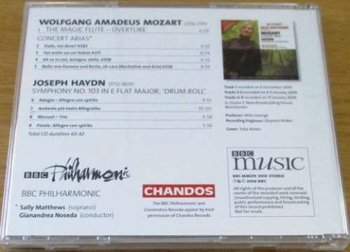 SALLY MATTHEWS Aoprano MOZART Concert Arias HAYDN [Classical Box 4]
