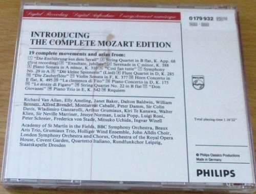 MOZART The Complete Mozart Edition Highlights 19 Complete Movements and Arias  [Classical Box 4]