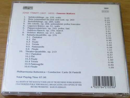 JOSEF STRAUSS Famous Waltzes  [Classical Box 4]