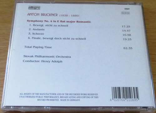 ANTON BRUCKNER  Symphony No.4  [Classical Box 4]