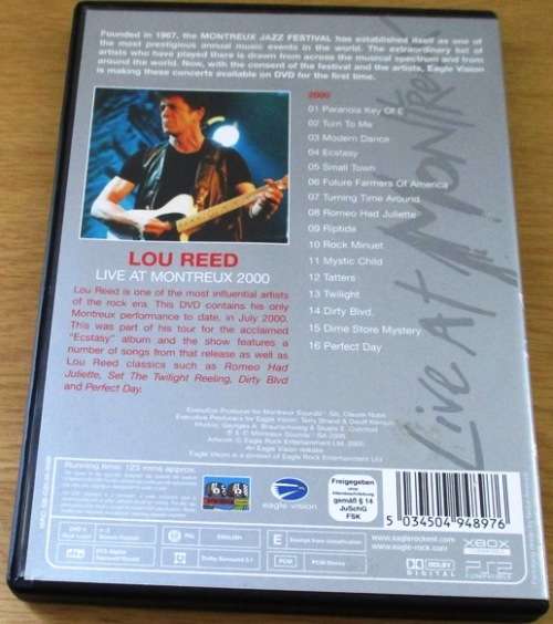 LOU REED Live at Montreux DVD