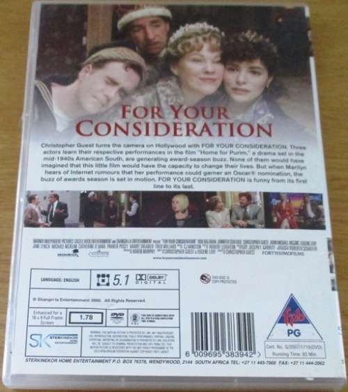 FOR YOUR CONSIDERATION American comedy DVD