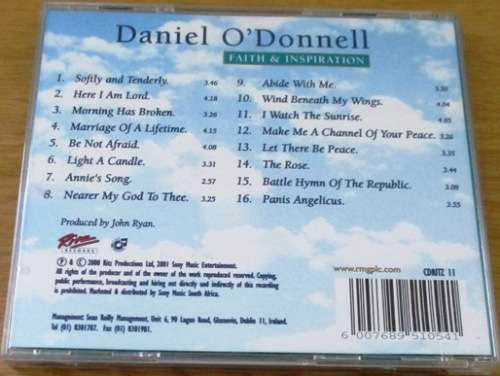 DANIEL O DONNELL Faith and Inspiration [Shelf G Box 11]